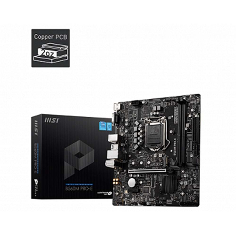 Msi B560M PRO-E B560 DDR4 USB3.2 M.2 HDMI/VGA PCI 4.0 1200p Anakart