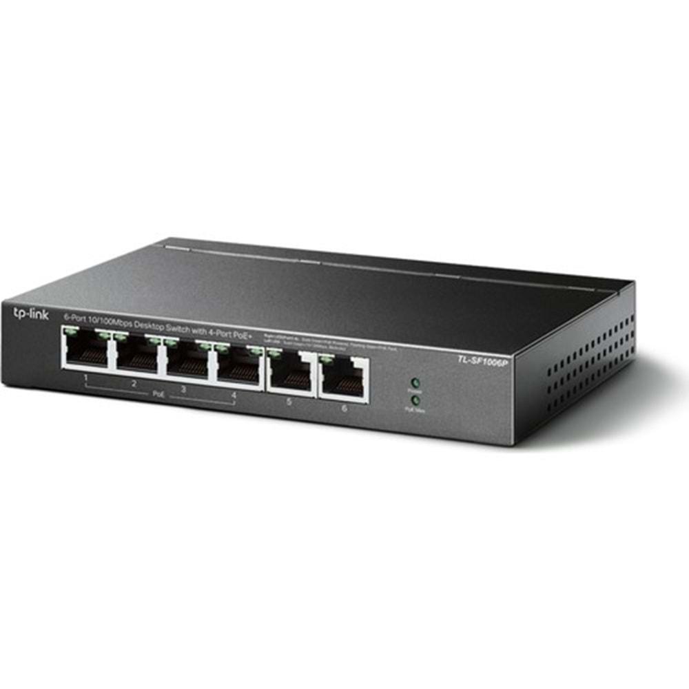 TP-Link TL-SF1006P 6 Port 4xPoE 67W 10/100Mbps Masaüstü Switch