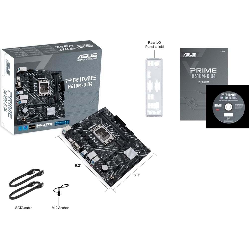 Asus PRIME H610M-D D4 H610 3200 MHz DDR4 LGA1700 mATX Anakart