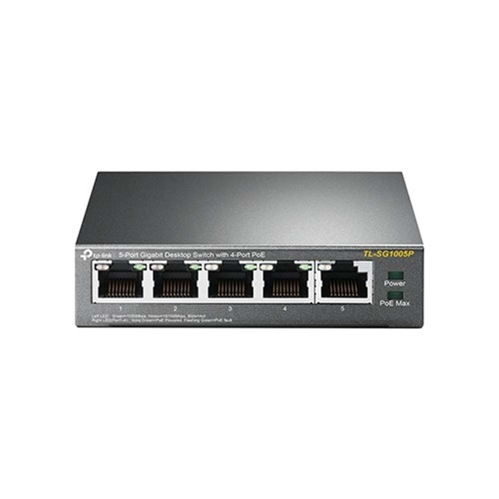 TP-Link TL-SG1005P 5-Port Gigabit 4-Port PoE 65W Masaüstü Switch