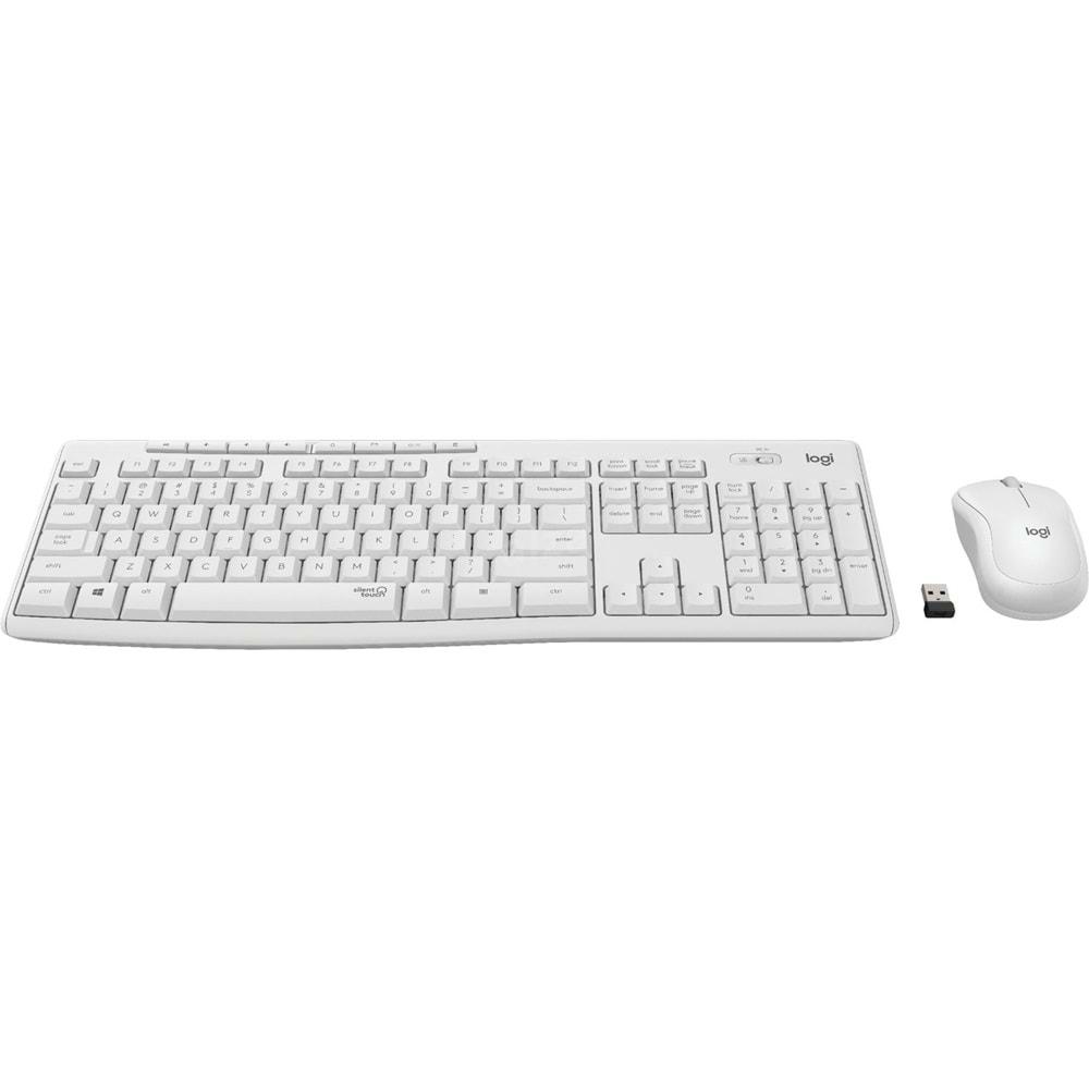 Logitech MK295 Kablosuz Q TR Beyaz Klavye Mouse Set