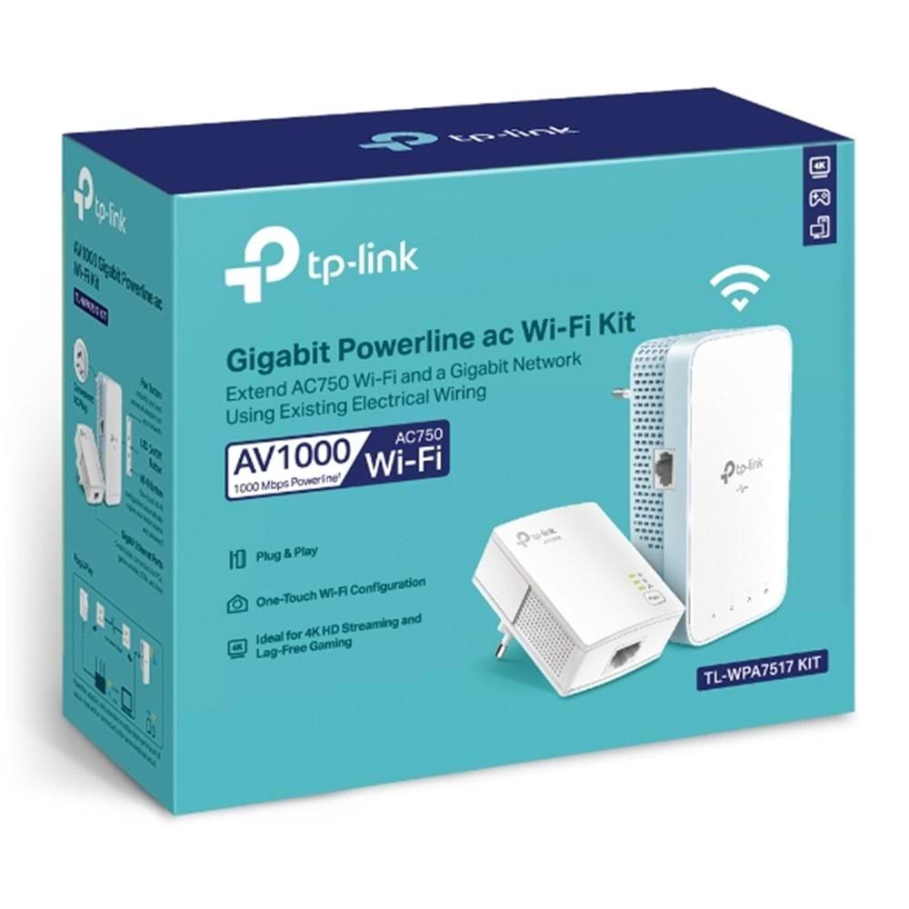 TP-Link TL-WPA7517 KIT AV1000 Gigabit Powerline ac Wi-Fi Kit