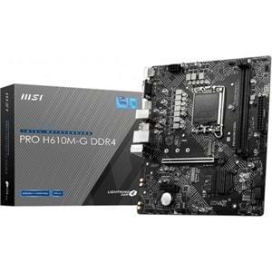 Msi PRO H610M-G DDR4 3200MHZ 1XVGA 1XHDMI 1XDP 1XM.2 USB 3.2 MatX 1700P Anakart