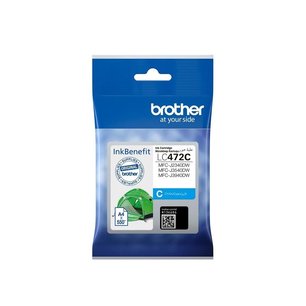 Brother 550 Sayfa Mavı Kartuş LC472C