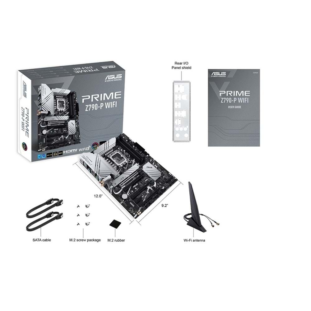 Asus Prime Z790-P Wifi DDR5 7200MHZ 1XHDMI 1XDP 3XM.2 USB 3.2 ATX 1700P Anakart