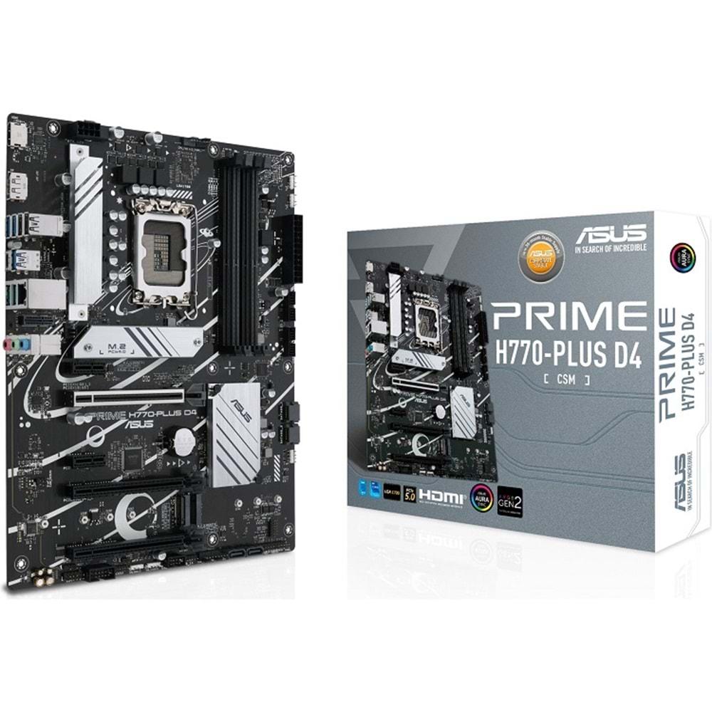 Asus PRIME H770-PLUS D4 DDR4 5066MHZ 1XHDMI 1XDP 3XM.2 USB 3.2 1700P ATX Anakart