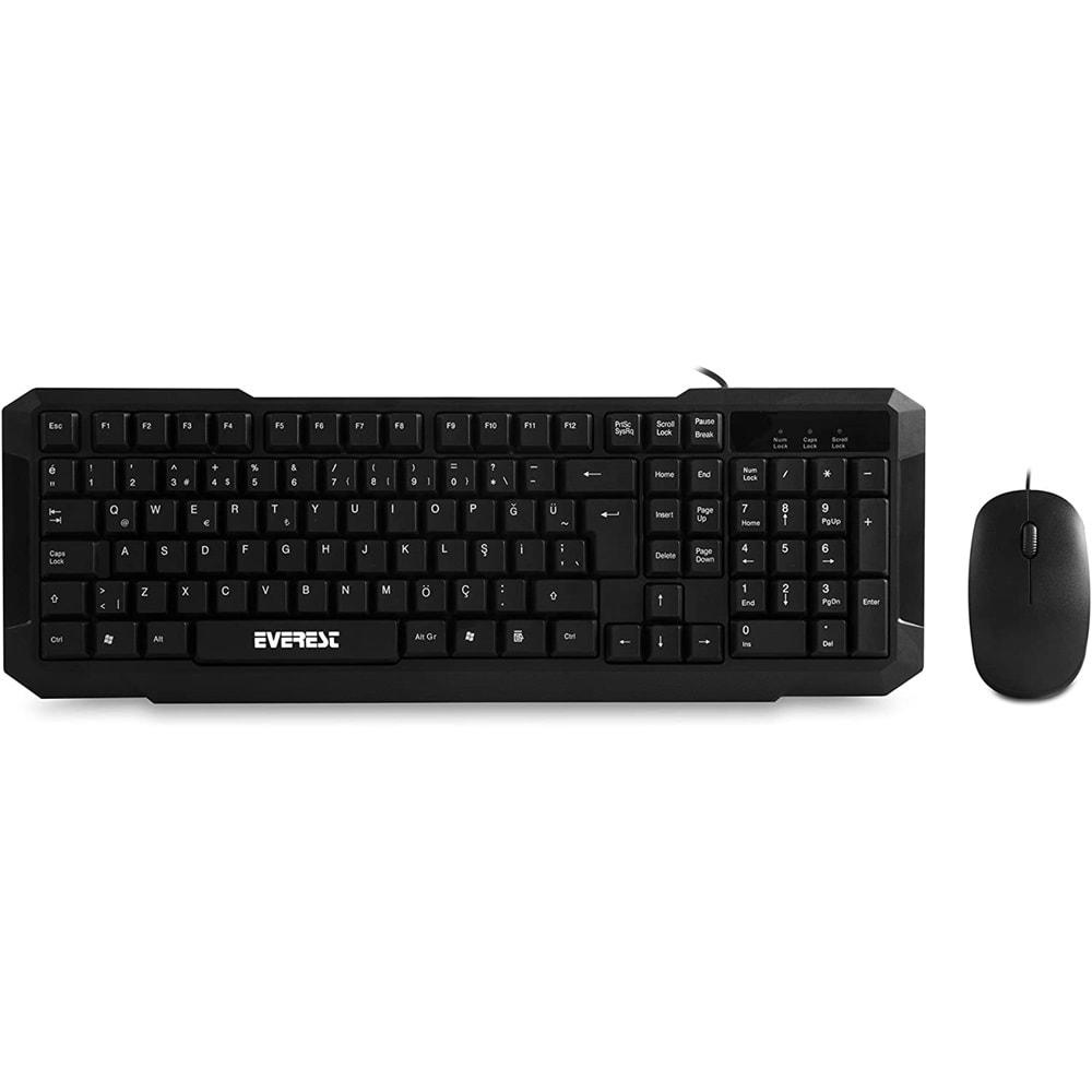 Everest KM-515 Siyah USB COMBO Q Standart Klavye Mouse Set