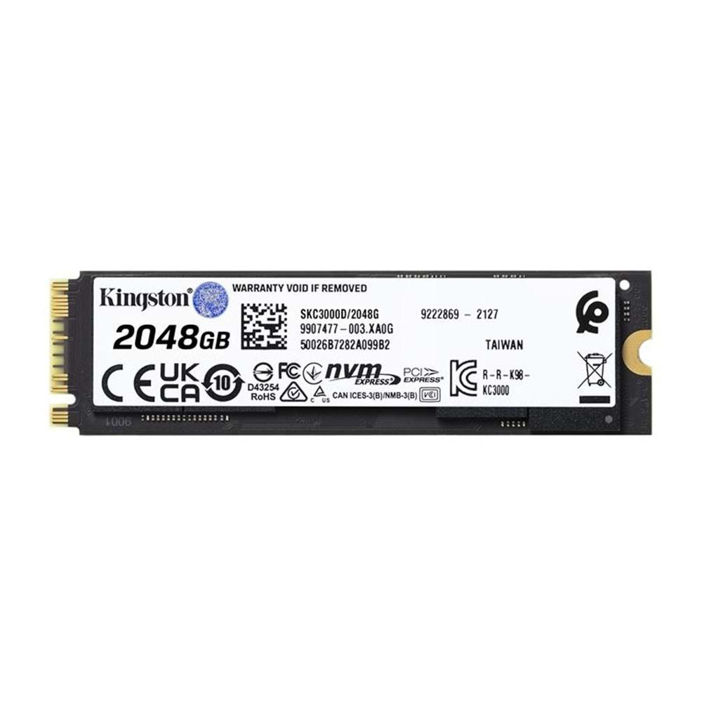 Kingston 2TB NVMe M.2 PCIe4.0 7000/7000MB SSSD SKC3000D/2048G