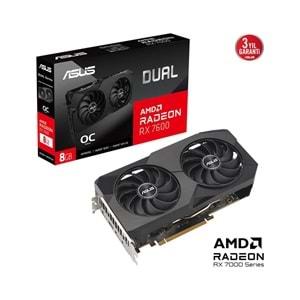 Asus Radeon DUAL-RX7600-O8G 8GB GDDR6 128BIT 1XHDMI 3XDP Ekran Kartı