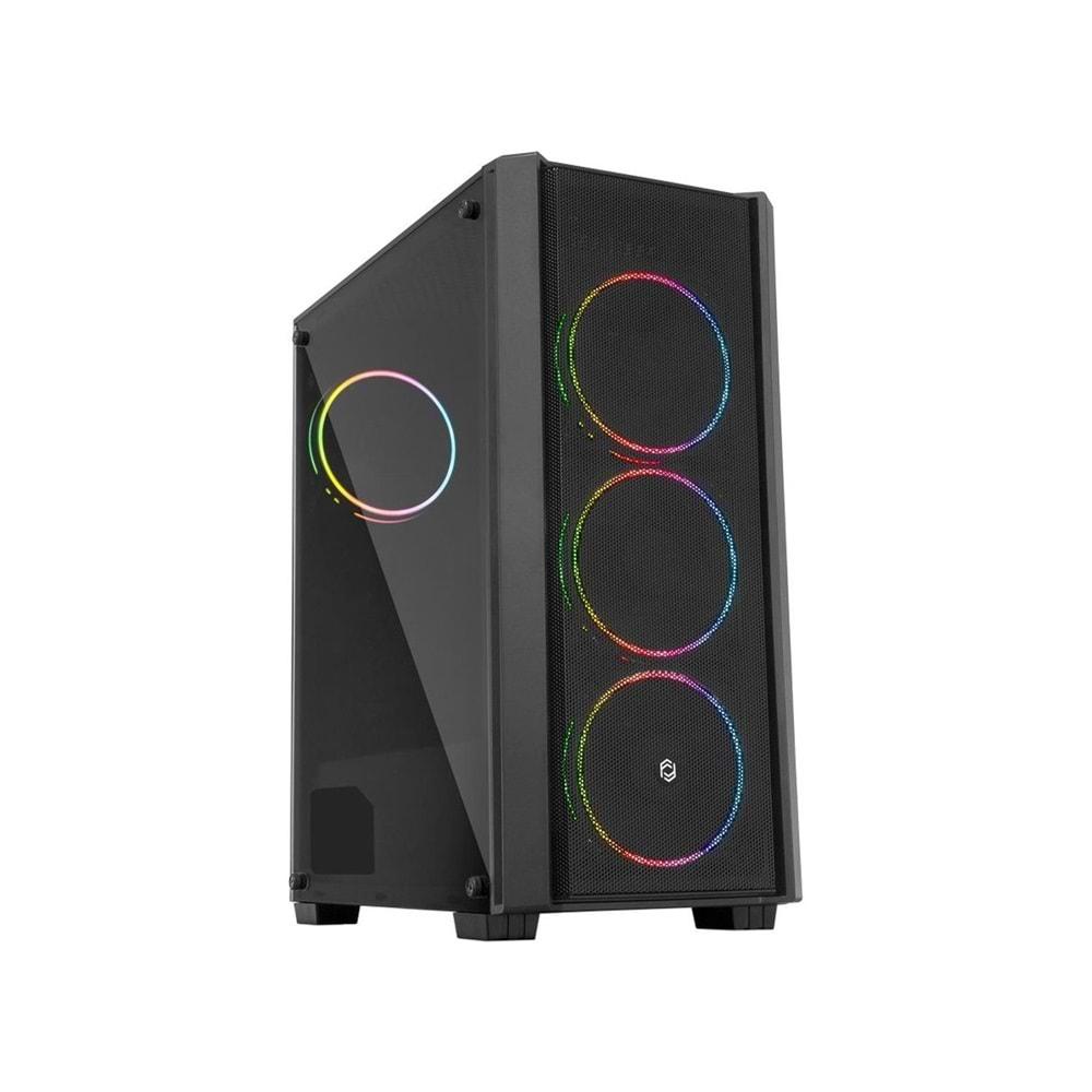 Frisby FC-9420G 600W 80+ Bronze 4X120MM Double Slim Ring Rgb Fan USB 3.0 Midi Tower Siyah Kasa