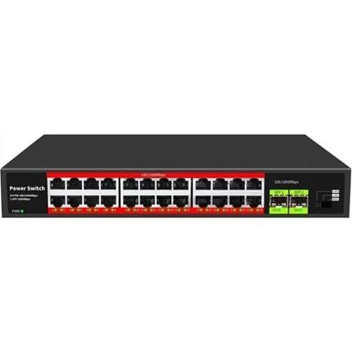 Uranium POE-G2402SFP-300W 24 Port Gigabit+2XGB Sfp Uplink Rackmount Poe Switch