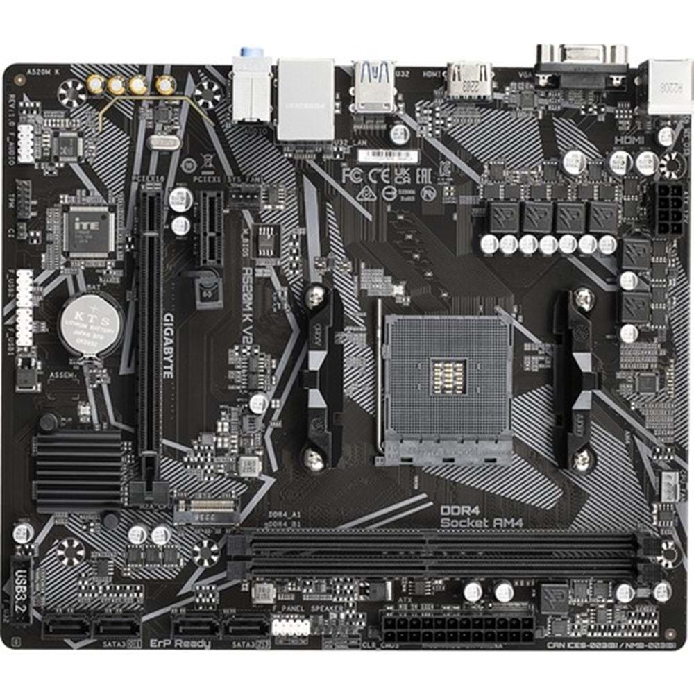 Gigabyte A520M K AMD A520 DDR4 M.2 HDMI MATX AM4 Anakart