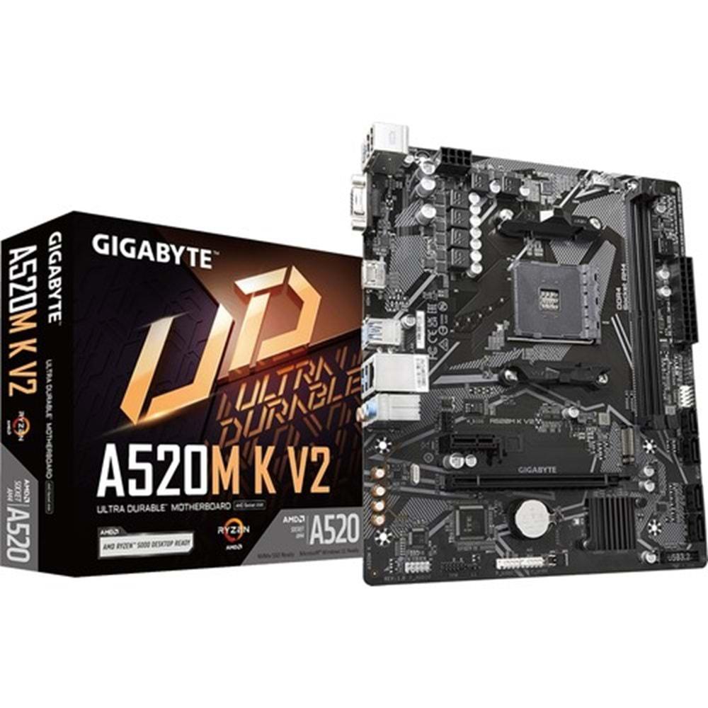 Gigabyte A520M K AMD A520 DDR4 M.2 HDMI MATX AM4 Anakart