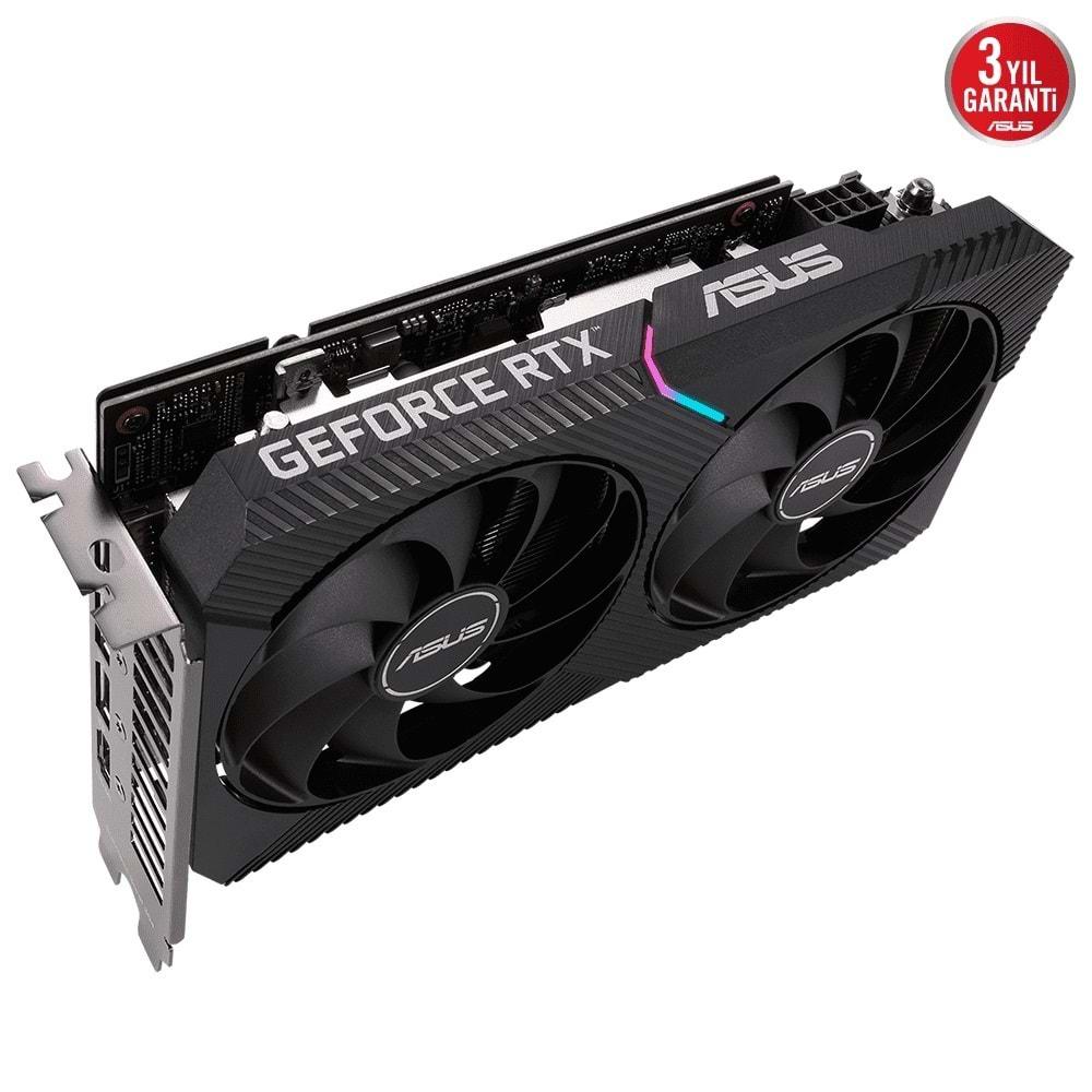 Asus DUAL-RTX3050-O8G-V2 8GB 128Bit GDDR6 DP/HDMI/DVI PCI 4.0 Ekran Kartı