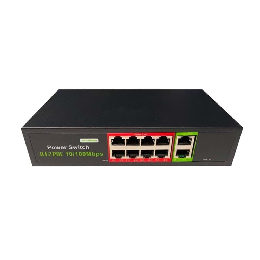 Uranium POE-G8002-96W 8 Port Gigabit + 2 Port Gigabit Rj45 Uplink Poe Switch