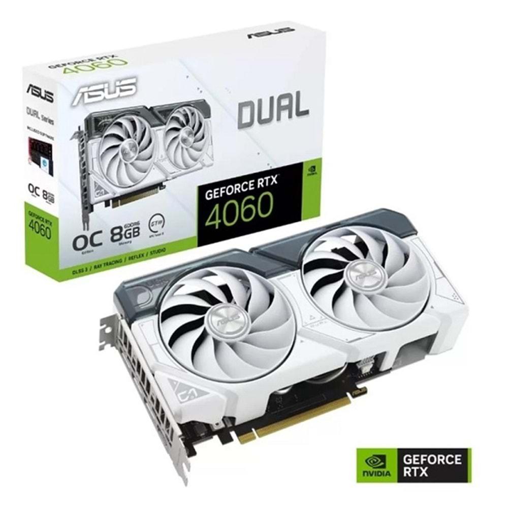 Asus Geforce DUAL-RTX4060-O8G-WHITE 8GB GDDR6 128Bit 1XHdmi 3XDp Ekran Kartı