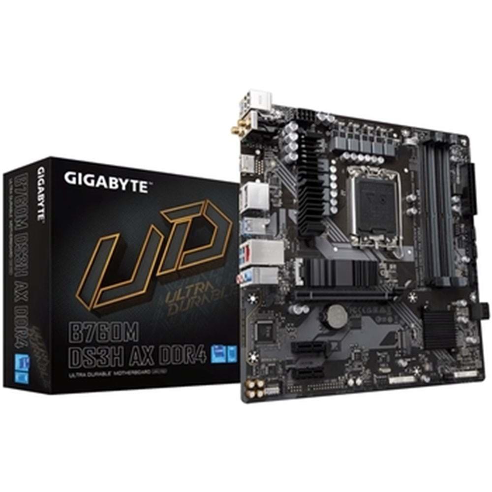 Gigabyte B760M-DS3H-AX-DDR4 Lga1700 DDR4 5333Mhz Anakart