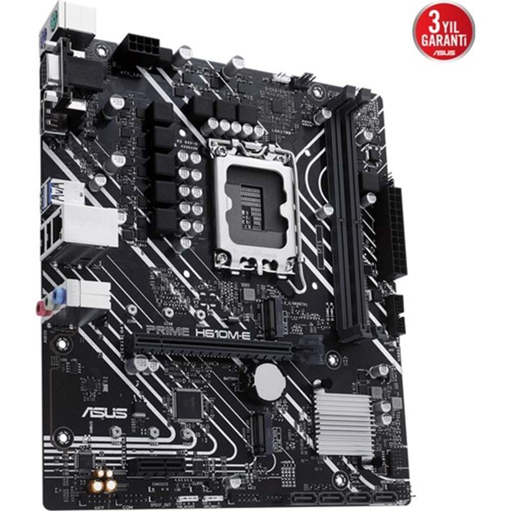 Asus Prime H610M-E-CSM DDR5 5600Mhz 1XVGA 1XHDMI 1XDP 2XM.2 USB 3.2 1700P Matx Anakart