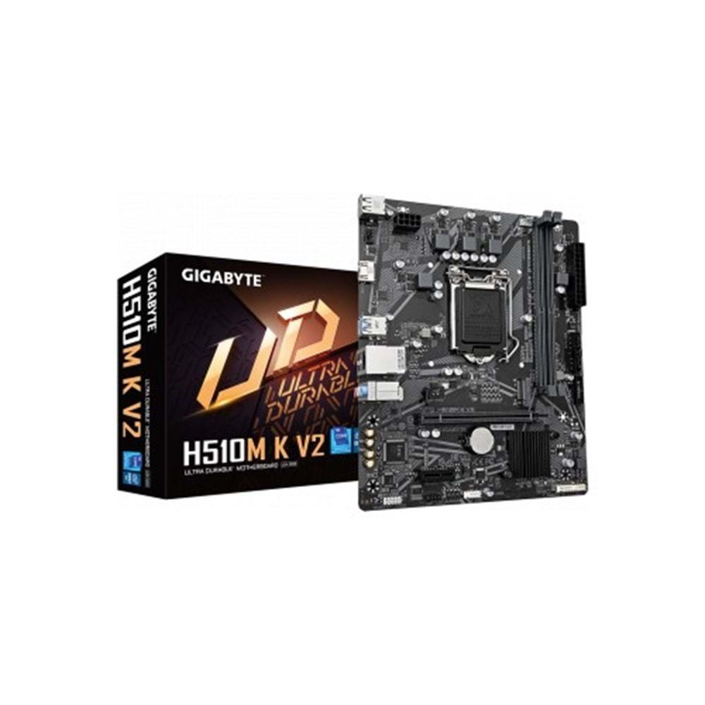 Gigabyte H510M-K-V2 3200Mhz DDR4 1XHDMI 1XM.2 USB 3.2 Matx 1200P Anakart