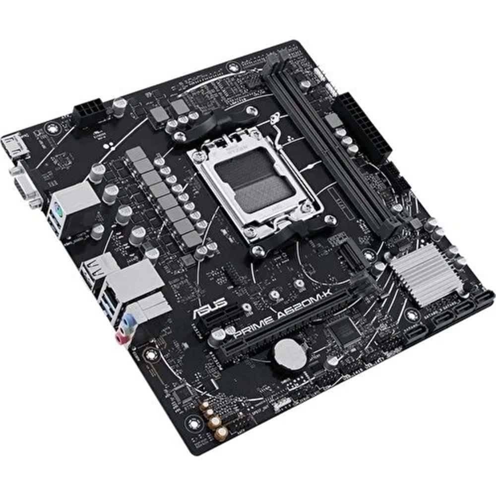 Asus Prime A620M-K AMD A620 DDR5 6400 USB3.2 M2 HDMI/VGA PCI 3.0 AM5 Anakart