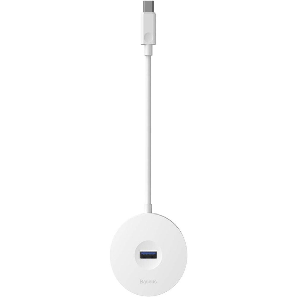 Baseus CAHUB-G02 Round Box Type-C Hub Beyaz (Çıkış: 1XUSB 3.0 3XUSB 2.0 Micro USB Giriş: Type-C)