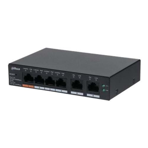 Dahua CS4006-4GT-60 4 Port Gigabit + 1 Port Gigabit Uplink Cloud Yönetilebilir 65W Poe Switch