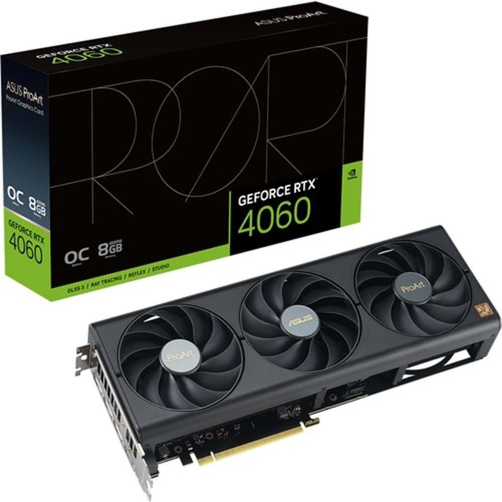 Asus Geforce PROART-RTX4060-O8G 8GB GDDR6 1XHDMI 3XDP Ekran Kartı