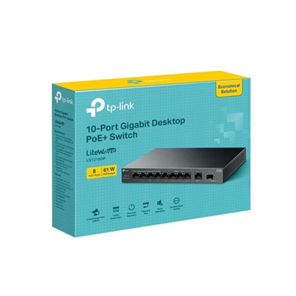 TP-Link LS1210GP 10Port 10/100/1000 Yönetilemez POE Switch