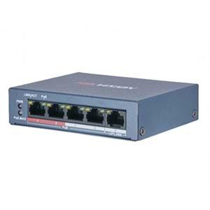 Hikvision DS-3E0105P-E/M(B) 4 Port 10/100 POE 1 Port 10/100/1000 UPLİNK Yönetilemez POE Switch