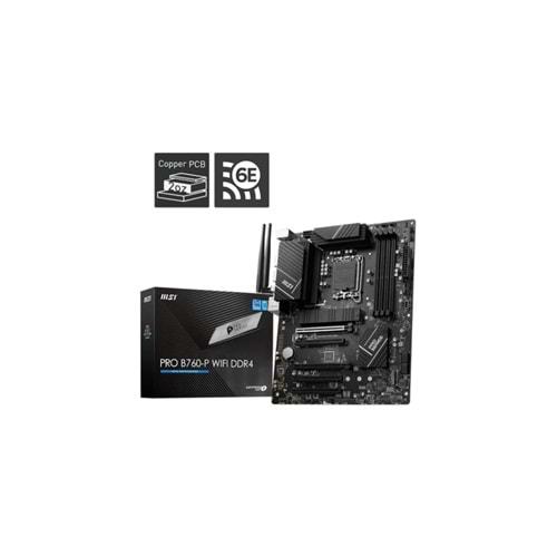 Msi PRO B760-P DDR4 II 5333MHZ 1XHDMI 1XDP 2XM.2 USB 3.2 ATX 1700P (12. / 13. VE 14. Nesil İşlemci Uyumlu)