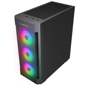 Rampage Vigilant MESH 650W 80+ Bronze Siyah Temperli Cam 4X120MM RGB FAN ATX MIDI Tower Gaming