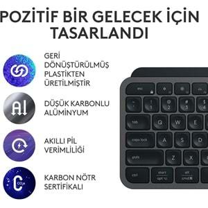 Logitech MX KEYS S Gelişmiş Aydınlatma Kablosuz Q Klavye Siyah 920-011594