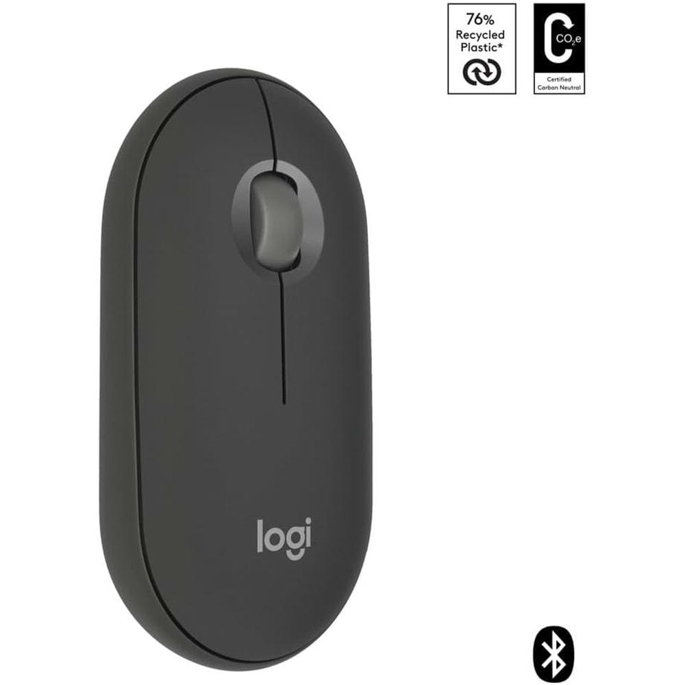 Logitech PEBBLE 2 M350S Kablosuz Bluetooth Sessiz Optik Mouse Gri 910-007015