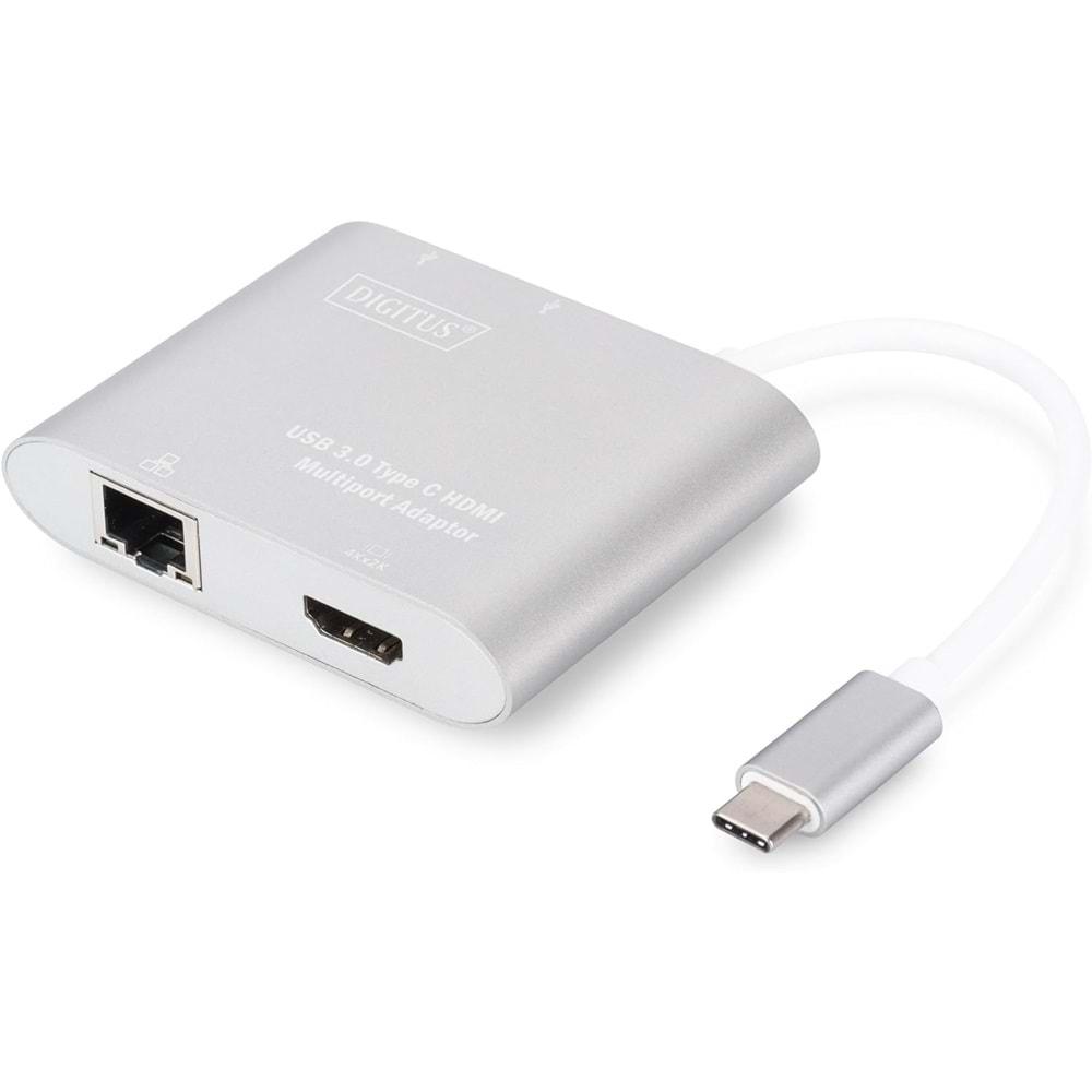 Digitus Type C to HDMI + USB3.0 + Rj45