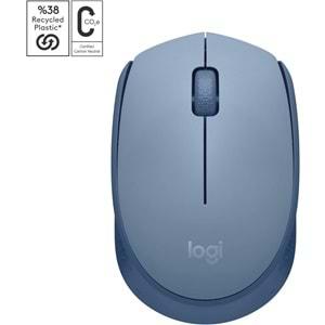 Logitech M171 Kablosuz Mouse Mavi Gri 910 006866