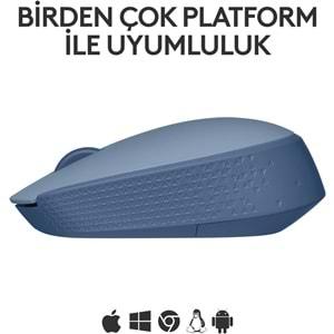 Logitech M171 Kablosuz Mouse Mavi Gri 910 006866