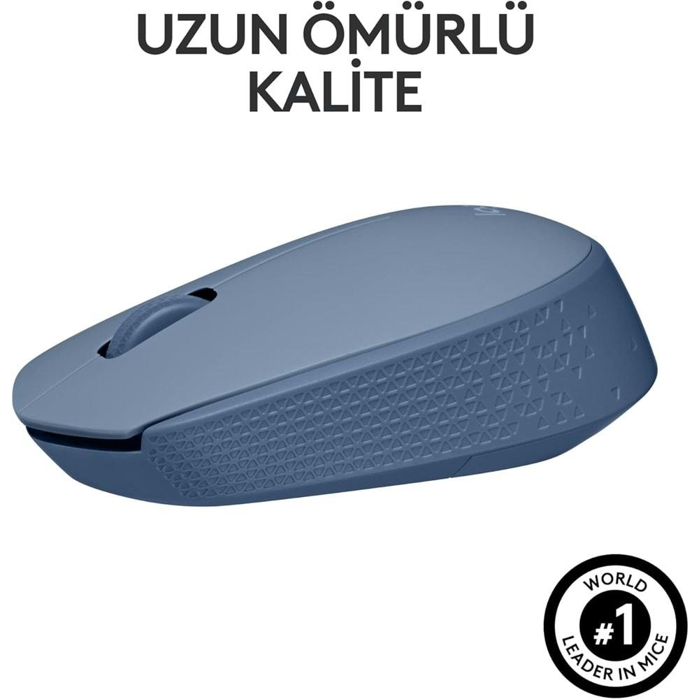 Logitech M171 Kablosuz Mouse Mavi Gri 910 006866