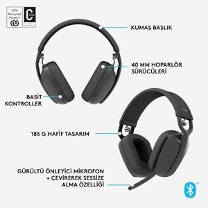 Logitech Zone Vibe 100 Kablosuz Kulaklık Siyah