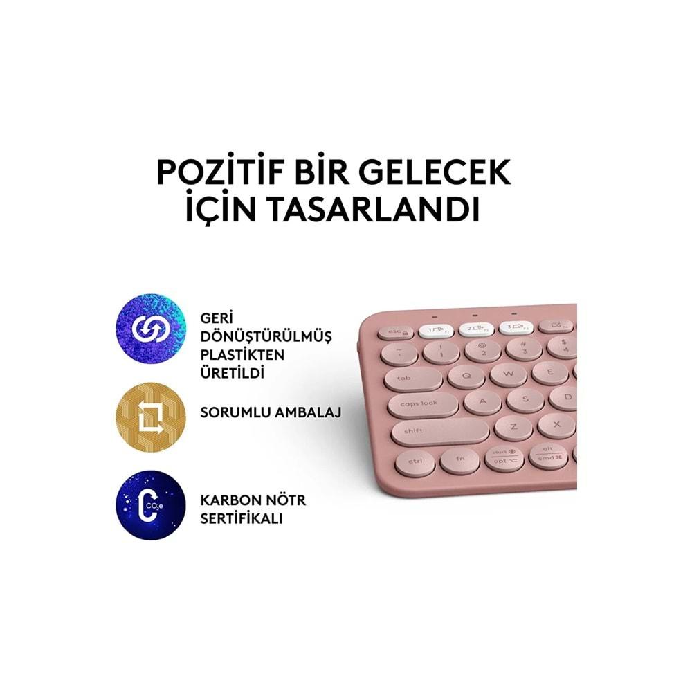 Logitech K380s Pebble Keys 2 BT Klavye Pembe