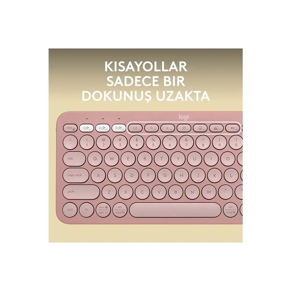 Logitech K380s Pebble Keys 2 BT Klavye Pembe