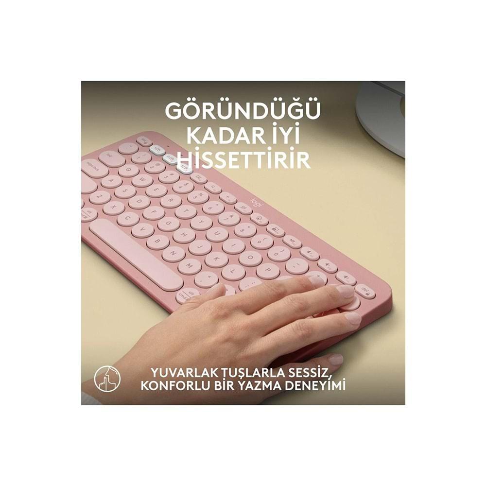 Logitech K380s Pebble Keys 2 BT Klavye Pembe