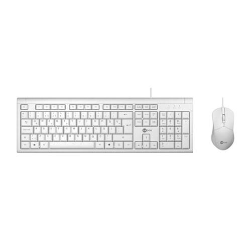 Lenovo Lecoo USB Kablolu TR Q Klavye Mouse Set Beyaz CM101-B