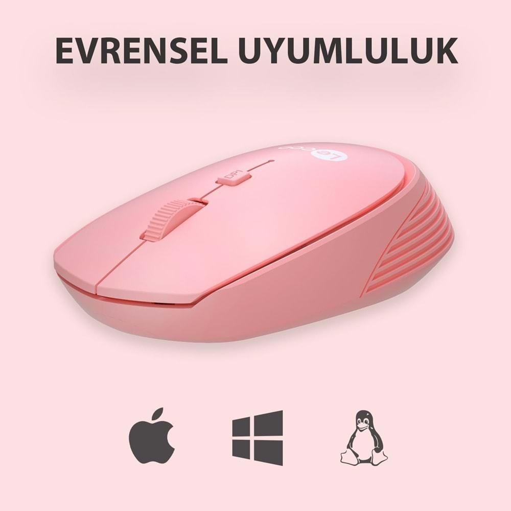 Lenovo Lecoo USB Optik Kablosuz Mouse PEMBE WS202-P