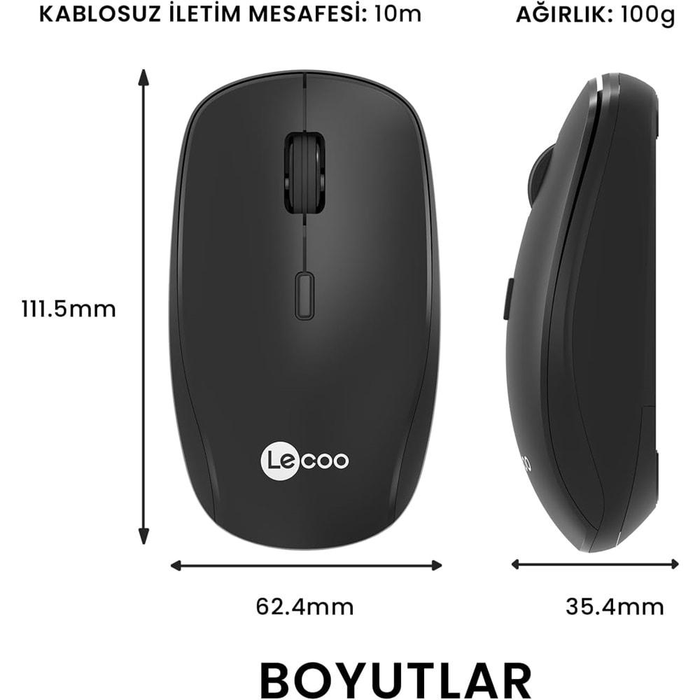 Lenovo Lecoo USB Optik Kablosuz Mouse Siyah WS203