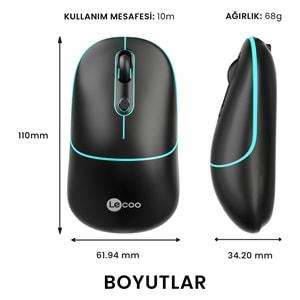 Lenovo Lecoo USB Optik Kablosuz Mouse Siyah WS210-S