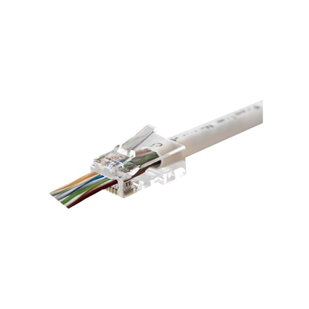 Oring MPC6U3EZ CAT6 PLUG U/UTP EZRJ45 Yeni Nesil Altın Uç Konnektör 100 Lü Paket