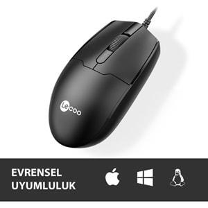 Lenovo Lecoo USB Optik Kablolu Mouse Siyah MS101