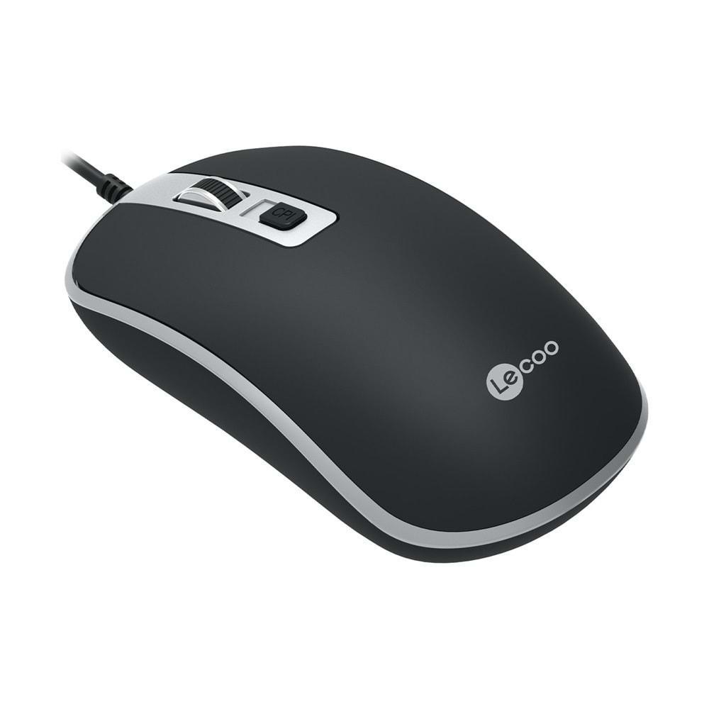 Lenovo Lecoo USB Optik Kablolu Mouse Siyah MS104