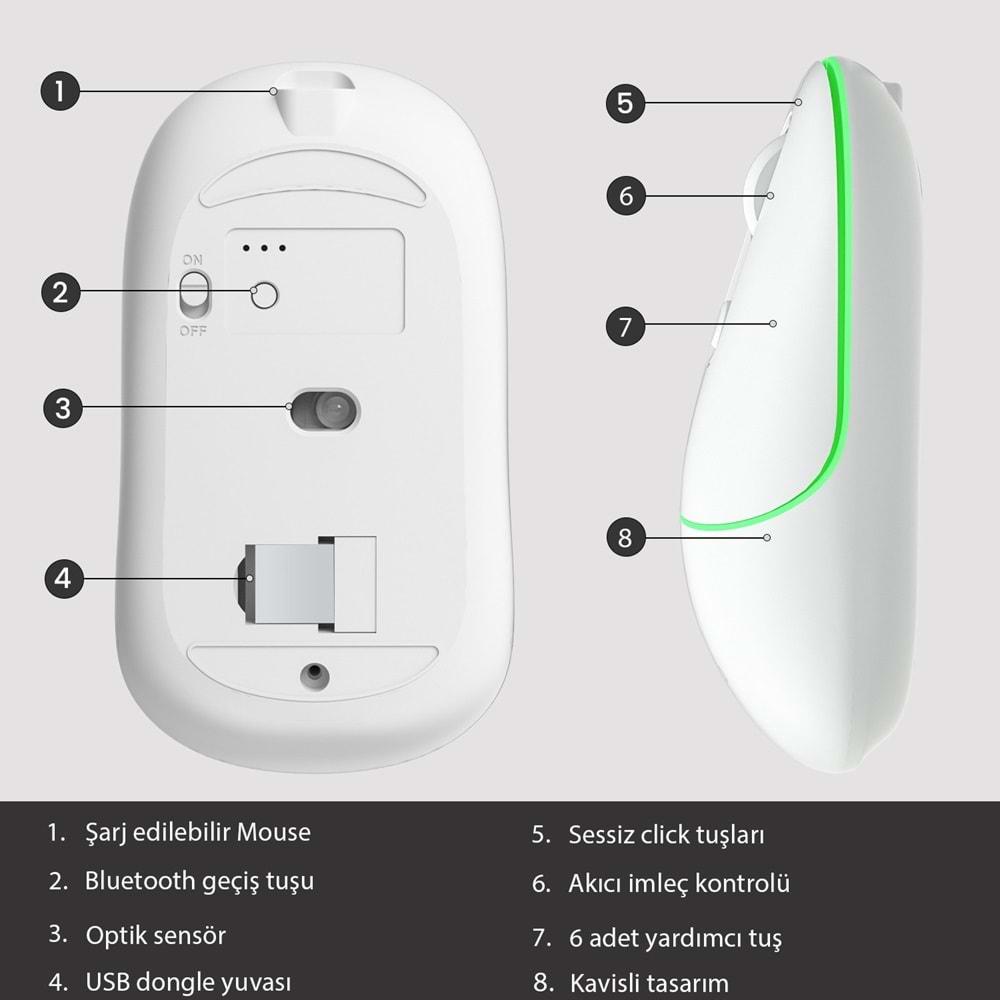 Lenovo Lecoo USB Optik Kablosuz Mouse Beyaz WS210-B