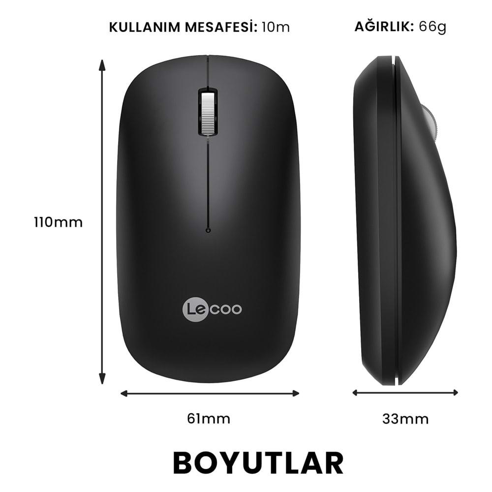 Lenovo Lecoo USB Optik Kablosuz Mouse Siyah WS214-S